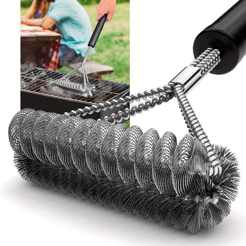 Escova de aço inoxidável para limpeza de grelha de churrasco. Presente perfeito!