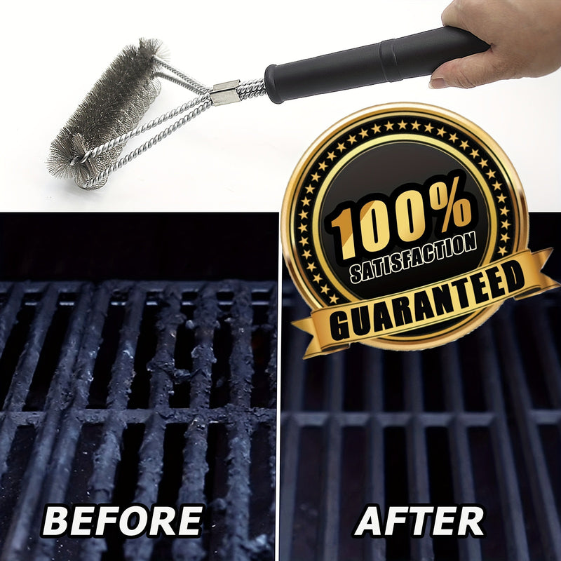 Escova de aço inoxidável para limpeza de grelha de churrasco. Presente perfeito!