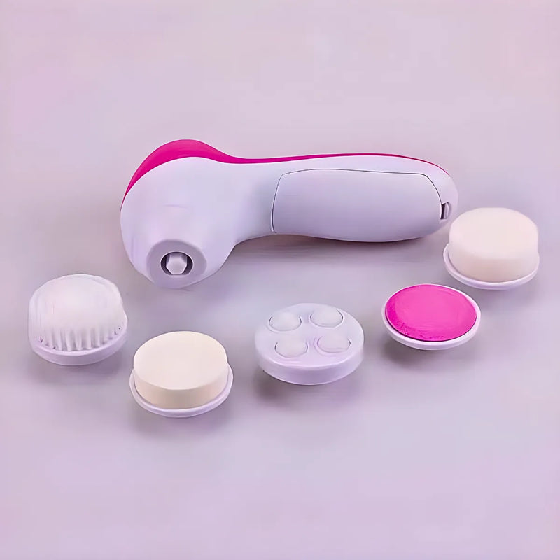 Escova Facial Elétrica Portátil Esfoliante e Massageadora, acompanha 5 cabeças funcionais. FRETE GRÁTIS, APROVEITE!
