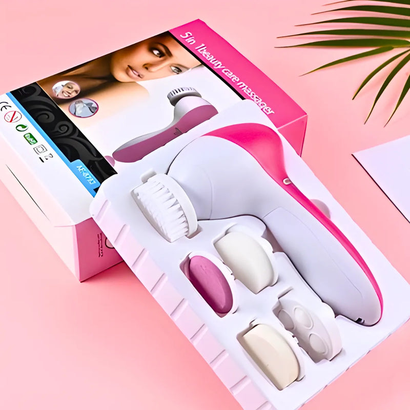 Escova Facial Elétrica Portátil Esfoliante e Massageadora, acompanha 5 cabeças funcionais. FRETE GRÁTIS, APROVEITE!