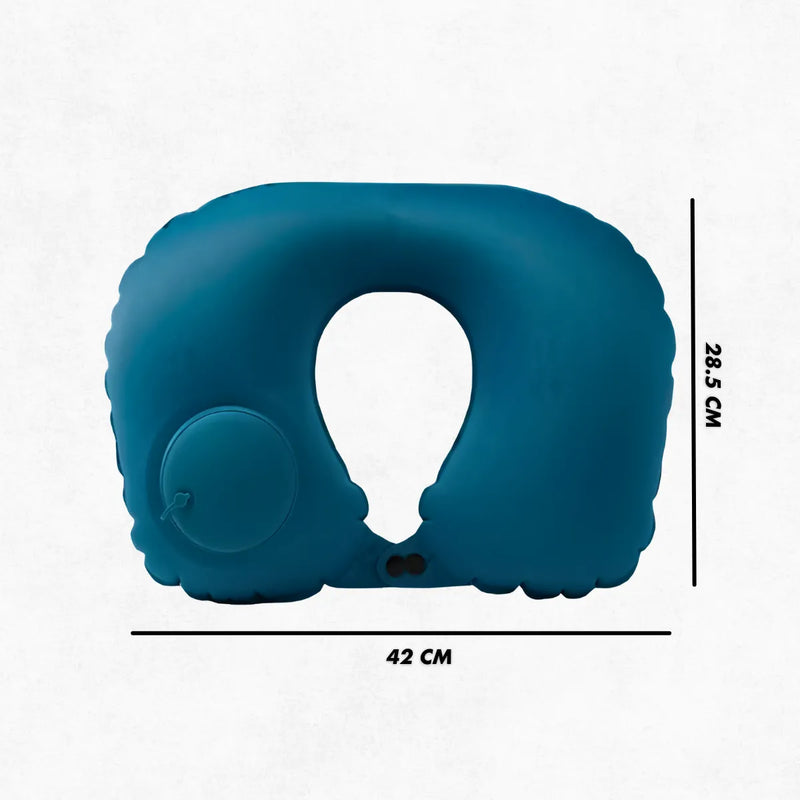 Travesseiro Almofada de Pescoço Inflável e Portátil - VERDE