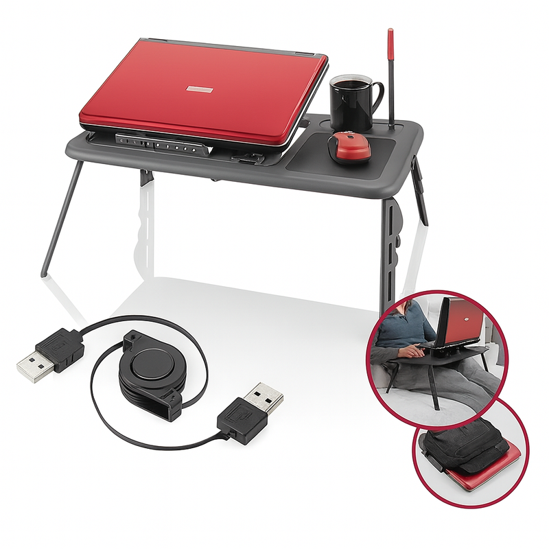 Mesa para Notebook com Cooler Preto