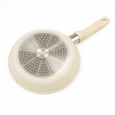 Conjunto de 18 peças de panelas e frigideiras antiaderentes em granito, com cabo removível e tampa de vidro.