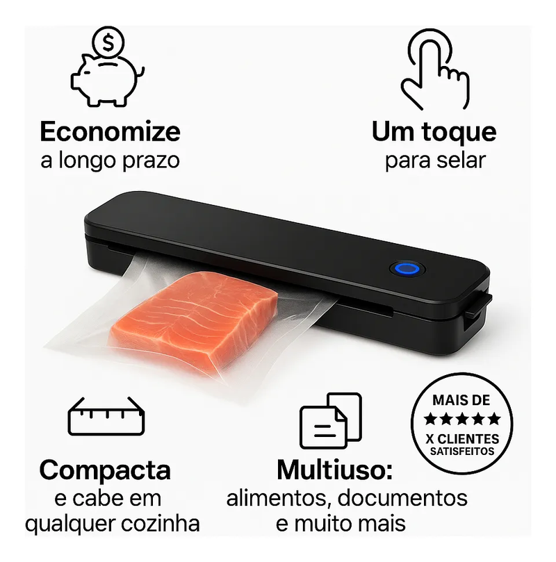 Máquina Seladora Portátil Vácuo De Alimentos