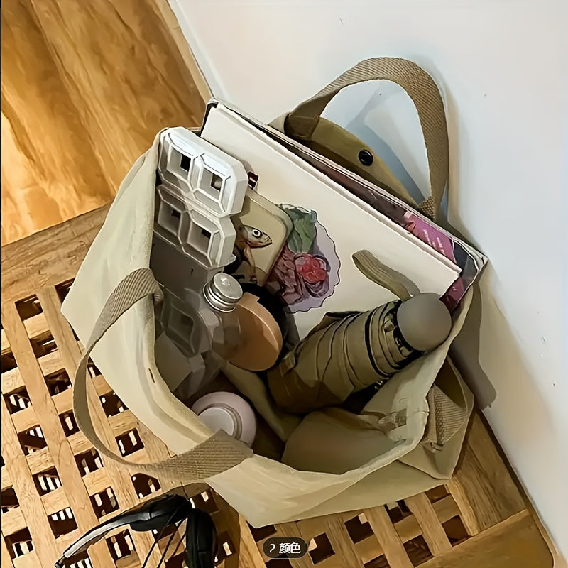 Bolsa Vintage grande de lona unissex com ziper “INSIDE OUT” – Material com Qualidade Premium