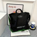 Bolsa Vintage grande de lona unissex com ziper “INSIDE OUT” – Material com Qualidade Premium