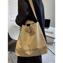 Bolsa Vintage grande de lona unissex com ziper “INSIDE OUT” – Material com Qualidade Premium