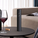 Conjunto de abridor de garrafas de vinho elétrico, saca-rolhas automático e dispositivo a vácuo para preservação.