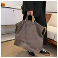 Bolsa Vintage grande de lona unissex com ziper “INSIDE OUT” – Material com Qualidade Premium