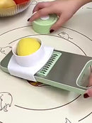 Fatiador e ralador multifuncionais em aço inoxidável, lâminas intercambiáveis, kit com 7 ferramentas manuais de cozinha para legumes.