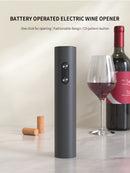 Conjunto de abridor de garrafas de vinho elétrico, saca-rolhas automático e dispositivo a vácuo para preservação.