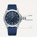 Relógio masculino de quartzo com pulseira de silicone (Azul / Amarelo) FRETE GRÁTIS *produto importado