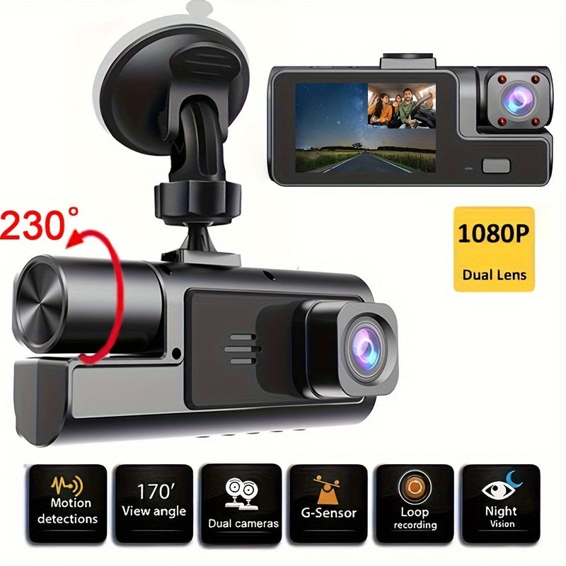 Câmera Automotiva Dupla Noturna ZKCAMSP. Câmera externa Full HD e interna HD, sensor de movimento, visão noturna de até 170º e gravação contínua.