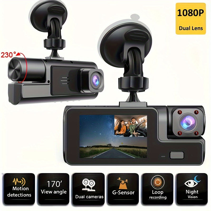 Câmera Automotiva Dupla Noturna ZKCAMSP. Câmera externa Full HD e interna HD, sensor de movimento, visão noturna de até 170º e gravação contínua.
