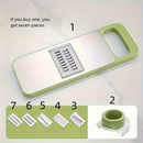 Fatiador e ralador multifuncionais em aço inoxidável, lâminas intercambiáveis, kit com 7 ferramentas manuais de cozinha para legumes.