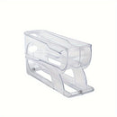 Organizador e porta-ovos deslizante. Suporte inovador com economia de espaço para geladeira e bancada.