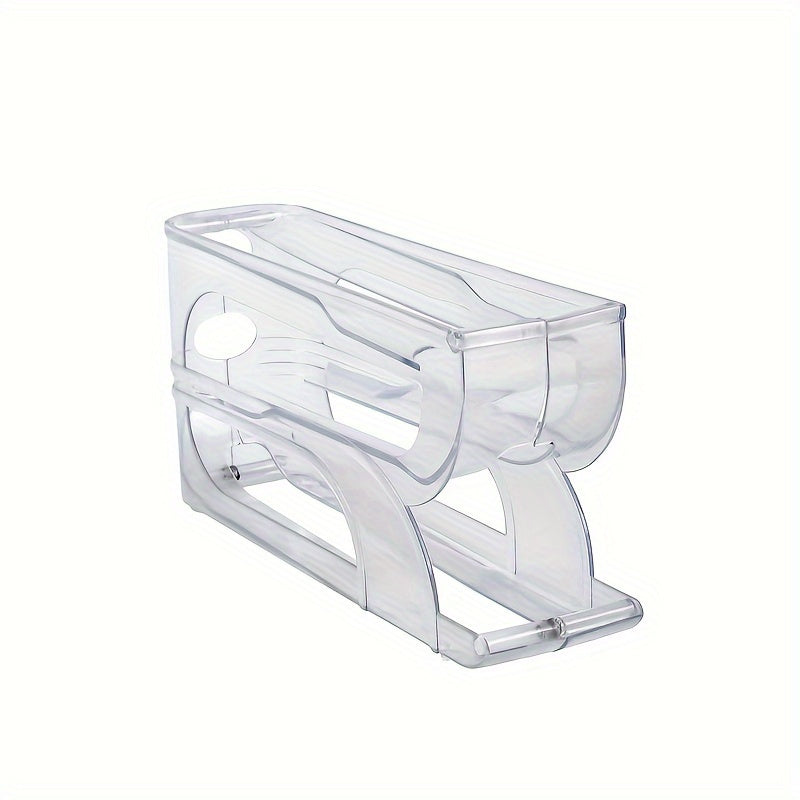 Organizador e porta-ovos deslizante. Suporte inovador com economia de espaço para geladeira e bancada.
