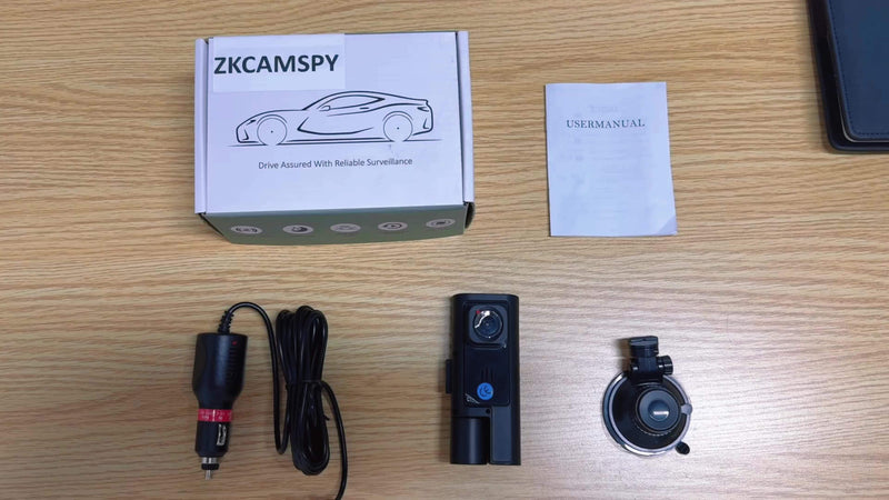 Câmera Automotiva Dupla Noturna ZKCAMSP. Câmera externa Full HD e interna HD, sensor de movimento, visão noturna de até 170º e gravação contínua.