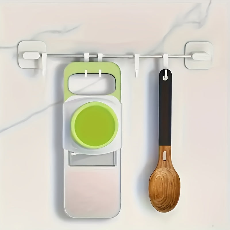 Fatiador e ralador multifuncionais em aço inoxidável, lâminas intercambiáveis, kit com 7 ferramentas manuais de cozinha para legumes.