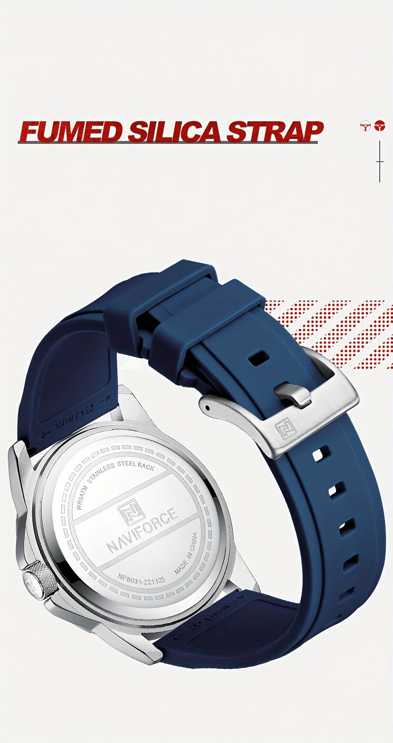 Relógio masculino de quartzo com pulseira de silicone (Azul / Amarelo) FRETE GRÁTIS *produto importado
