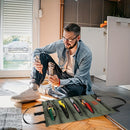 Bolsa organizadora de ferramentas pesadas, super resistente e à prova d’ água. Equipamento de segurança industrial durável, portátil e elegante com vários compartimentos.