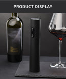 Conjunto de abridor de garrafas de vinho elétrico, saca-rolhas automático e dispositivo a vácuo para preservação.