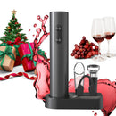 Conjunto de abridor de garrafas de vinho elétrico, saca-rolhas automático e dispositivo a vácuo para preservação.
