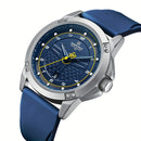 Relógio masculino de quartzo com pulseira de silicone (Azul / Amarelo) FRETE GRÁTIS *produto importado