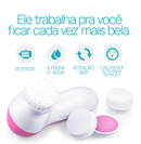 Escova Facial Elétrica Portátil Esfoliante e Massageadora, acompanha 5 cabeças funcionais. FRETE GRÁTIS, APROVEITE!