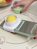 Fatiador e ralador multifuncionais em aço inoxidável, lâminas intercambiáveis, kit com 7 ferramentas manuais de cozinha para legumes.